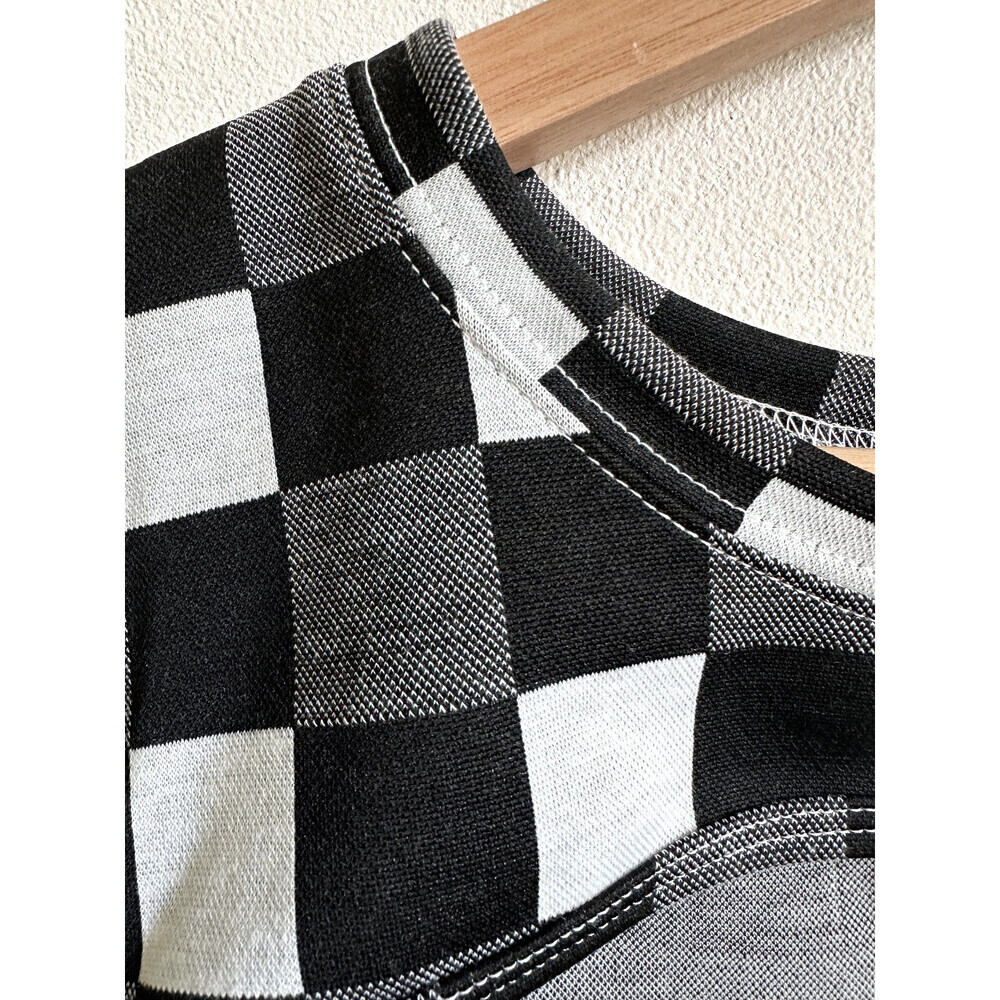 BP. Cutout Crop Tee In Black- White Gingham plus size 1X - Picture 11 of 15